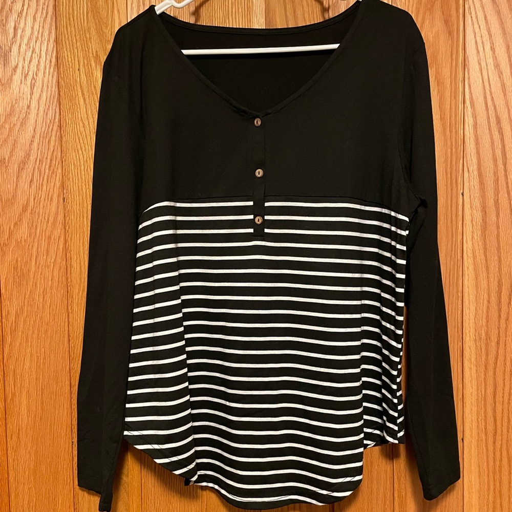 Long Sleeve 3 Button Tee